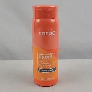 NWT Carpe sweat absorbing groin mens powder friction free w/ menthol clean cut